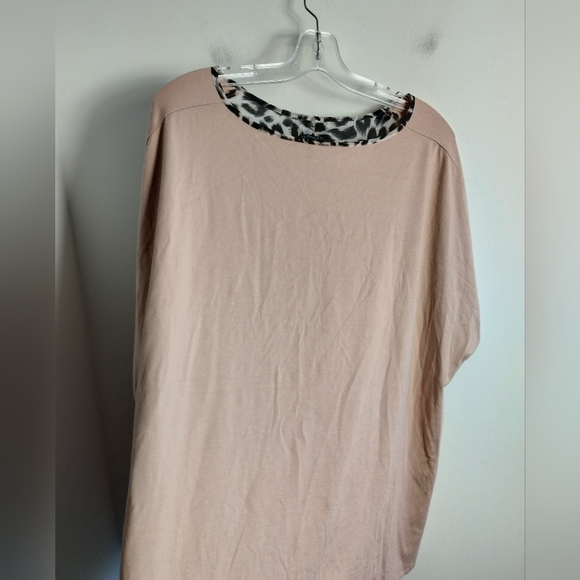 Verpass mixed media top leopard animal print pastel pink plus size 22 blouse - Picture 6 of 12